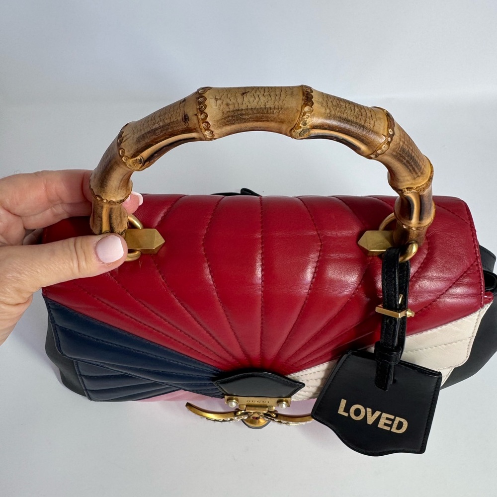 ‼️SOLD‼️Authentic Gucci Queen Margaret Bamboo Top Handle Bag - Picture 8 of 15